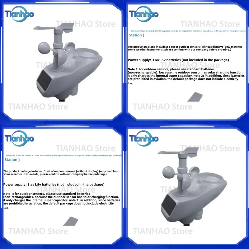 for 433MHz Outdoor Sensor Unit Replacement Accessory for Weather Station No Display Screen Wireless Transmitter Kit