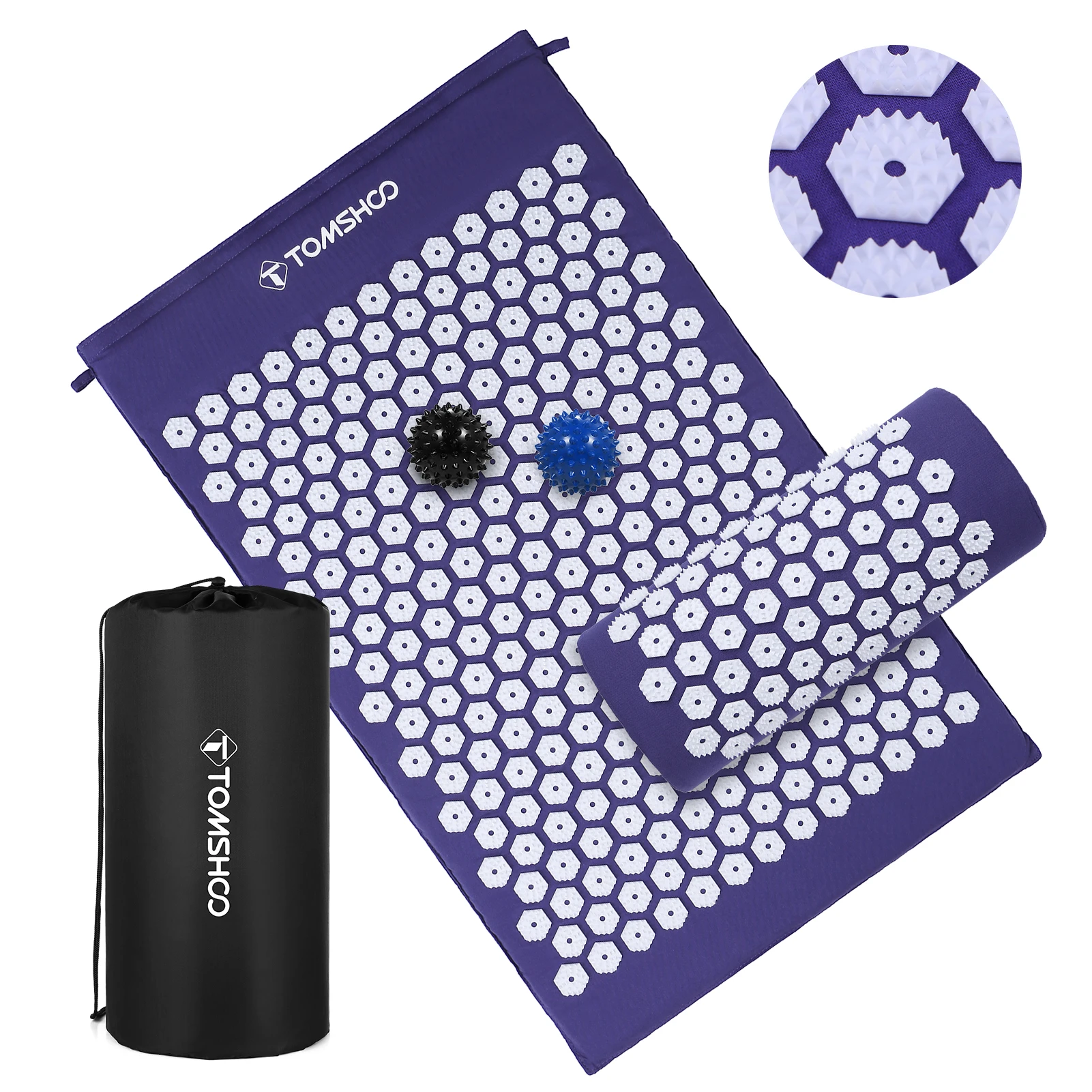 

acupressure massage mat TOMSHOO Acupressure Mat and Pillow Massage Set with Bag for Muscle Relaxation Stress Relief massage mat