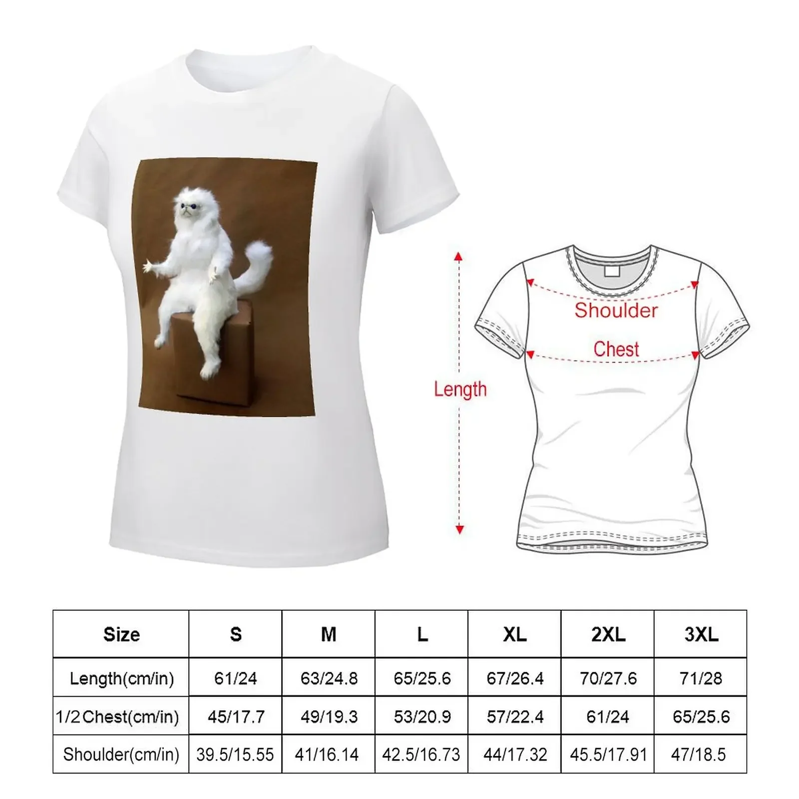 Persian Cat Room Guardian T-shirt lady clothes vintage clothes Womens clothing