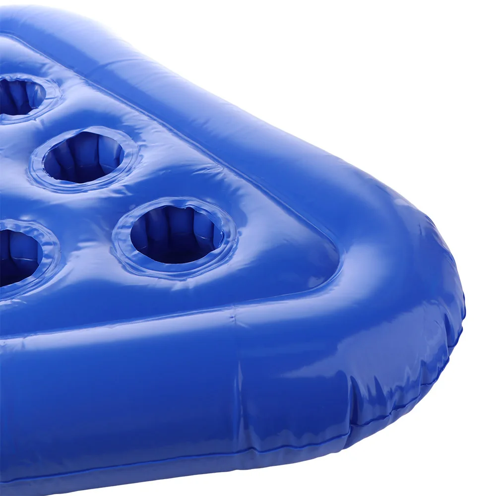 

PVC Inflatable Triangle Cup Holder Water Play Multi-hole Float Beer Holder Multipurpose Interactive Float Bathing Pool