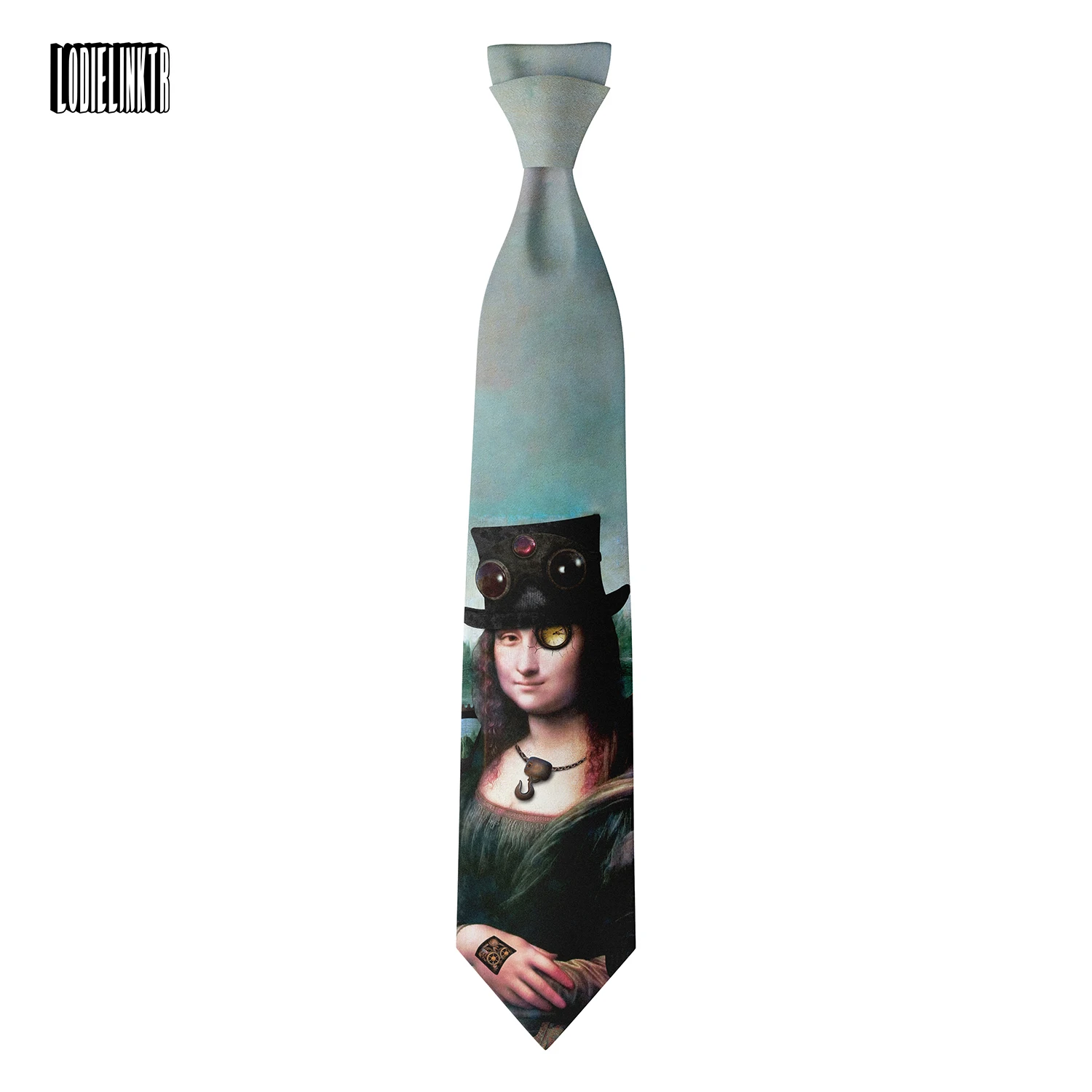 Abstract Art Mona Lisa Tie Funny Design Adult Shirt Suit Accessories Party Holiday Daily Wear Retro Polyester Neckties 8cm Wide