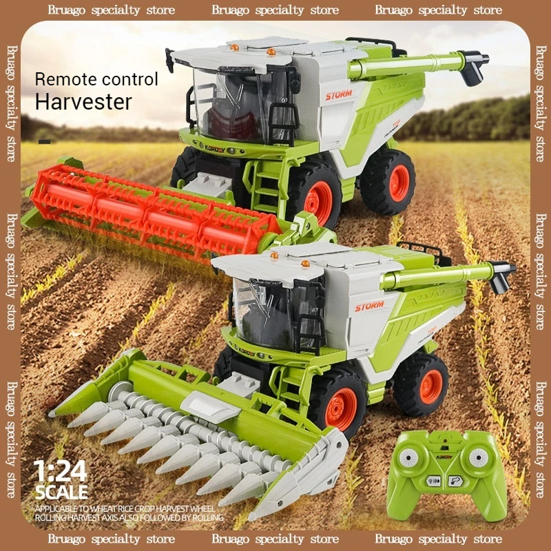 1: 24 6608 Rc Remote Control Spray Harvester Tractor Engineering Vehicle Light Sound Effect Children Toy Car Model Birthday Gift