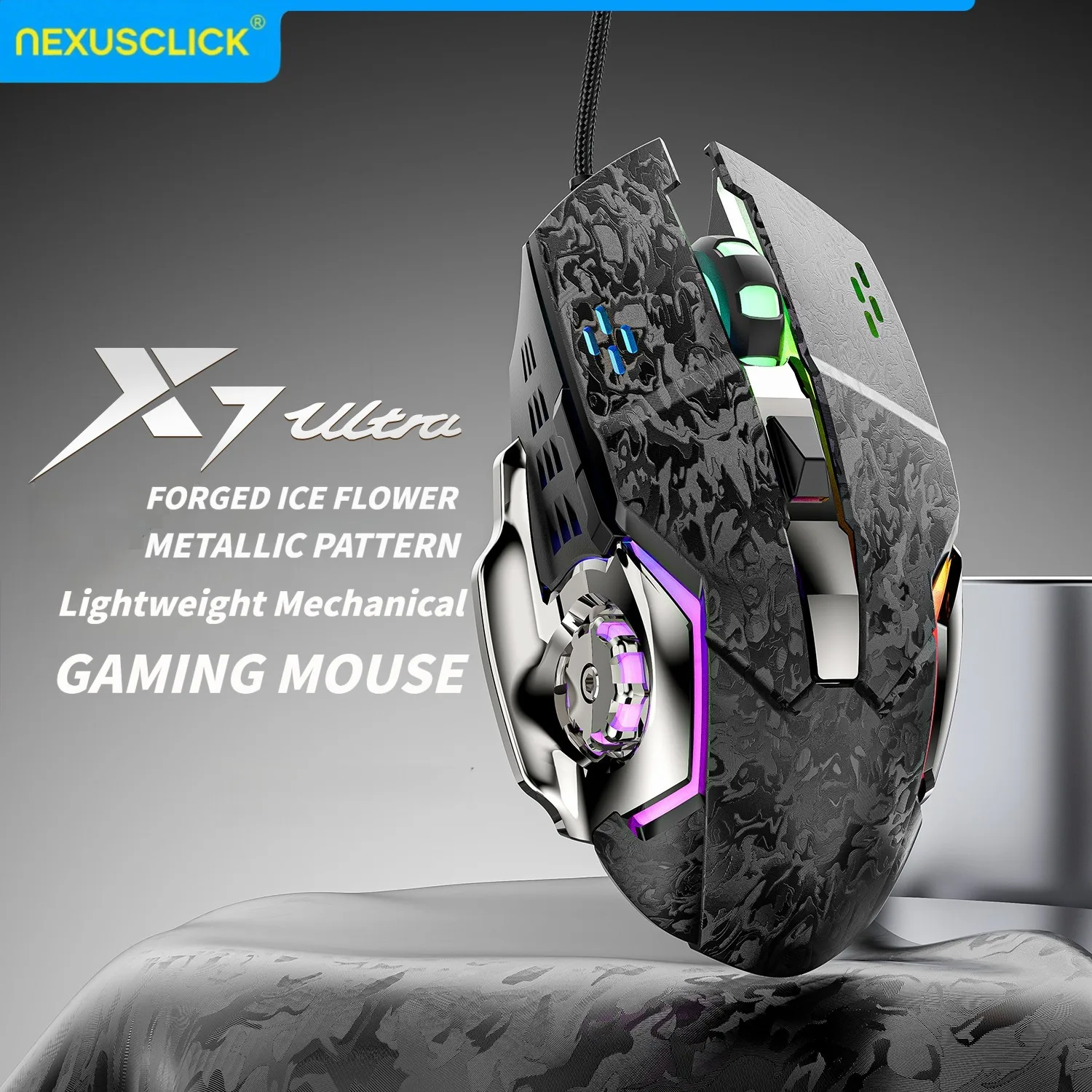 

NexusClick 2026 New Hot Wired 6-Buttons Gaming Mouse, Colorful Lighting 7200 DPI Office Mice For PC Windows and Apple IOS system