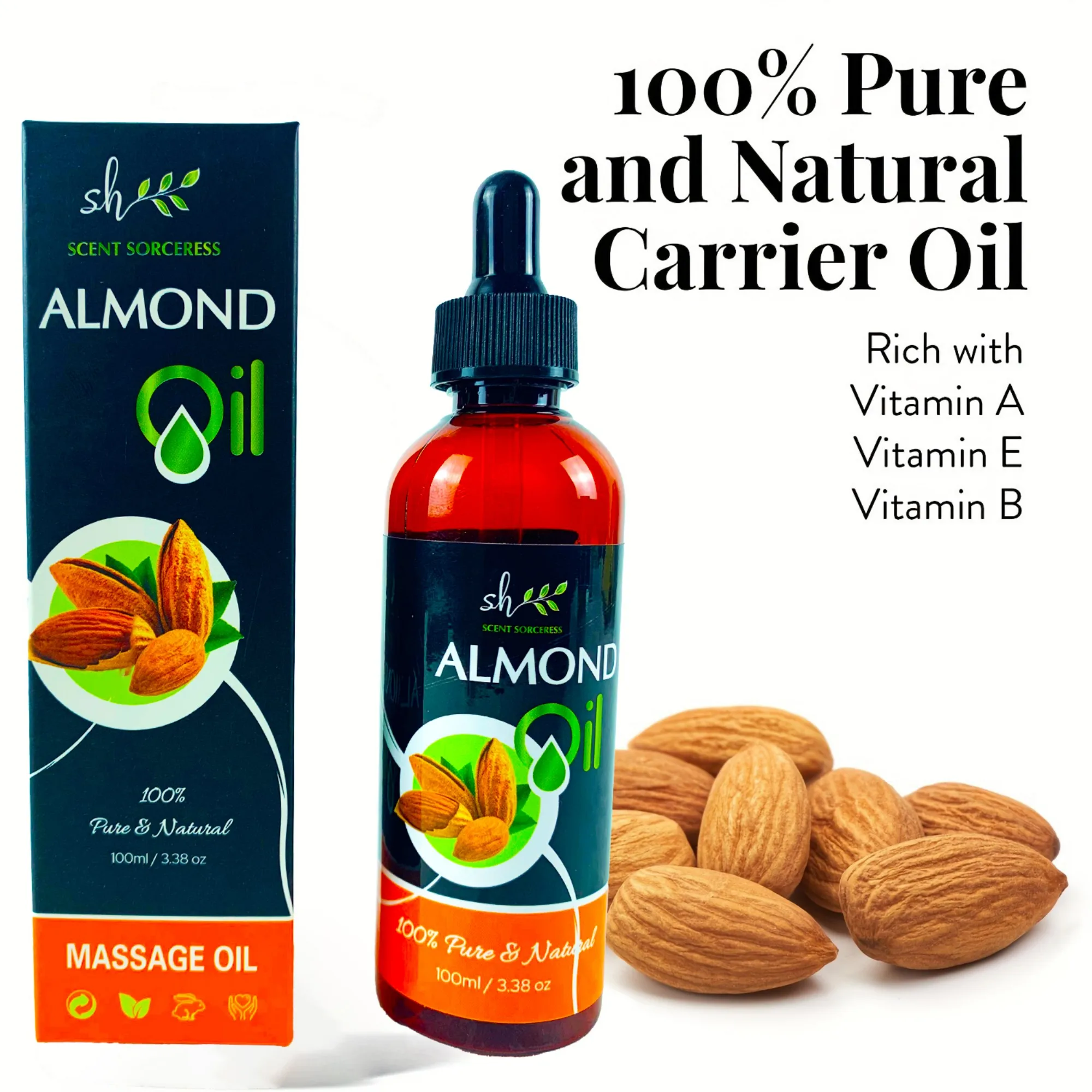 100ml Czysty Naturalny Olejek Migdałowy do Masażu Spa Olejki Eteryczne Migdałowe Aromaterapia Intensywna Regeneracja Odżywianie Rozjaśnianie Skóry Relaksacja