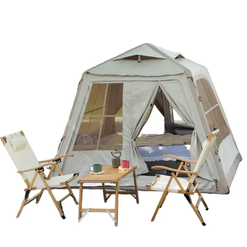 Versatile Inflatable Glamping Tent Sun Protection UV Blocking Cotton Fabric Thickened Air Column Stable Outdoor Camping Gear