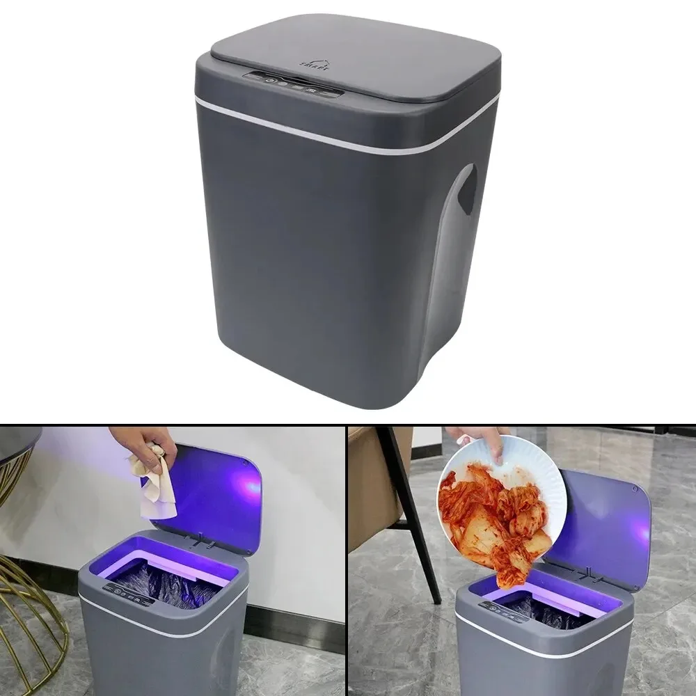 16L Automatic Sensor High-End Trash Can Contactless Smart Trash Can USB Charging Kitchen Bathroom Waterproof Trash Can