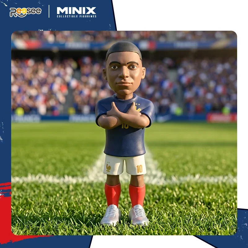 12cm France No.10 Kylian Mbappé Figure MINIX Soccer Forward Action Toy Official Merchandise Football Souvenir for Boys & Girls