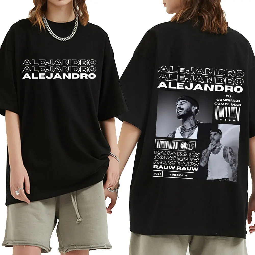 Rauw Alejandro Music Album Todo De Ti T Shirt Men's Vintage Gothic Fashion Tee Shirt Oversized Cotton Casual T-Shirts Streetwear