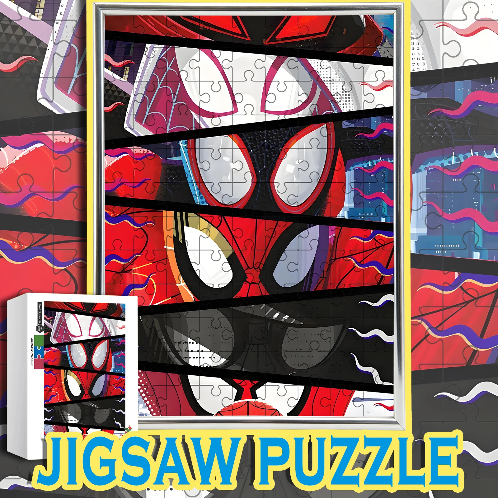 

Wooden Spider-Verse Multiverse Puzzle 108-1000pcs, Color Box - Spider-Gwen & Miles Morales Art