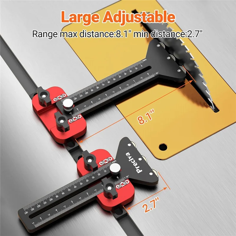 PORK-Thin Rip Table Saw Jig Thin Rip Guide Fortable Saw For3/8" X 3/4" U Slot And1/4" X 3/8" T Slot