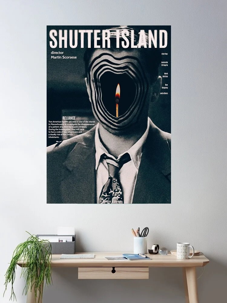 8Style Choose Shutter Island Movie, Art Print Silk Poster Home Wall Decor