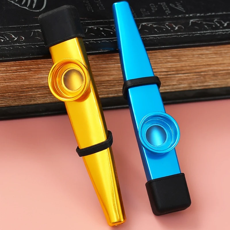 Kazoo  Aluminum Alloy with Membrane Flute Diaphragm Mouth Kazoos Musical Instruments