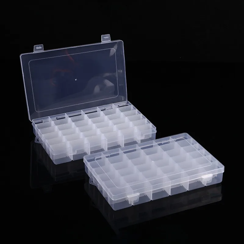 

36 Grid Rectangle Plastic Jewelry Box Compartment Storage Box Case Jewelry Earring Bead Craft Display Container Organizer