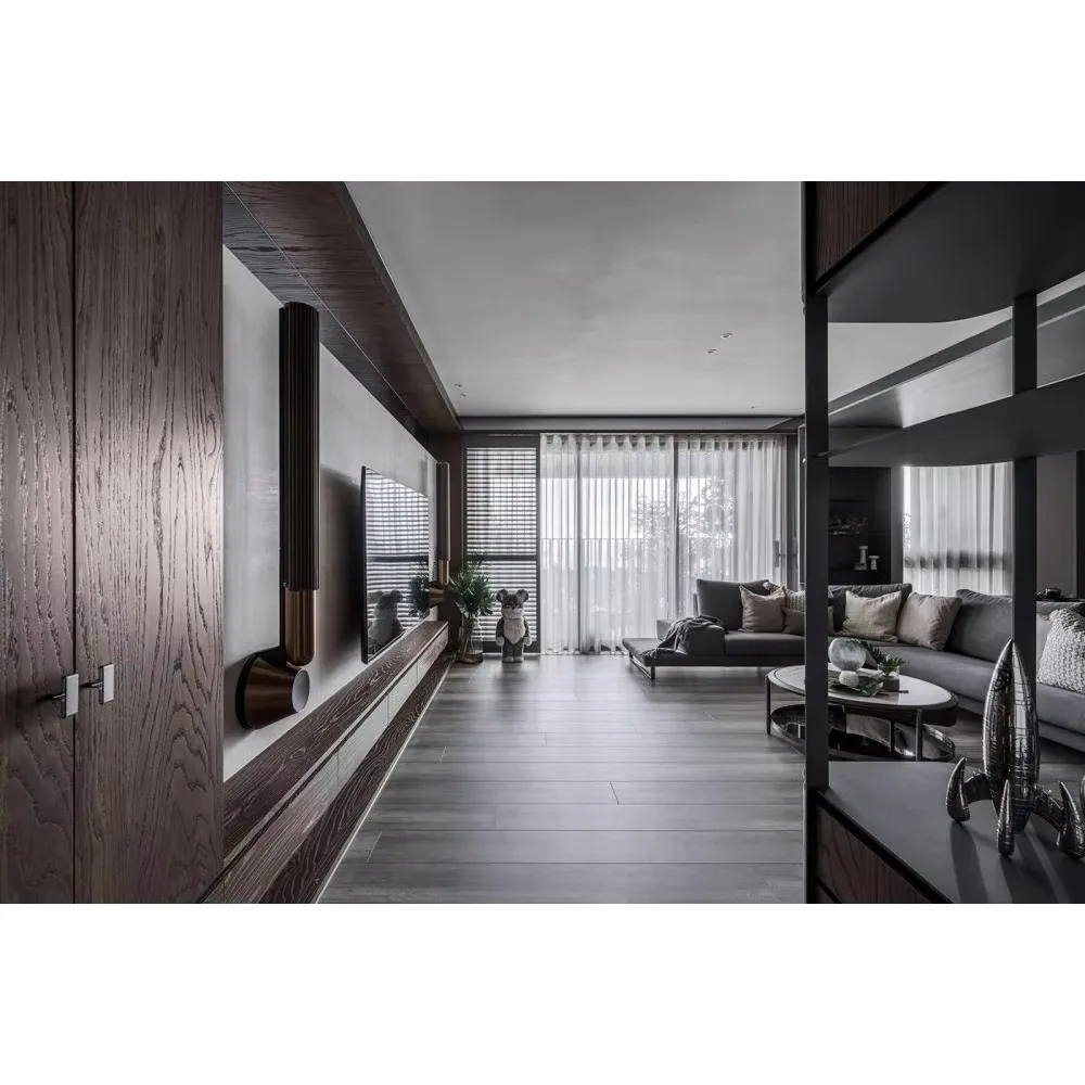 HangZhou Vermont Modern Italian Wood Veneer Custom Wall Cabinet Living Room Furniture TV Stand Kitchen Cabinet