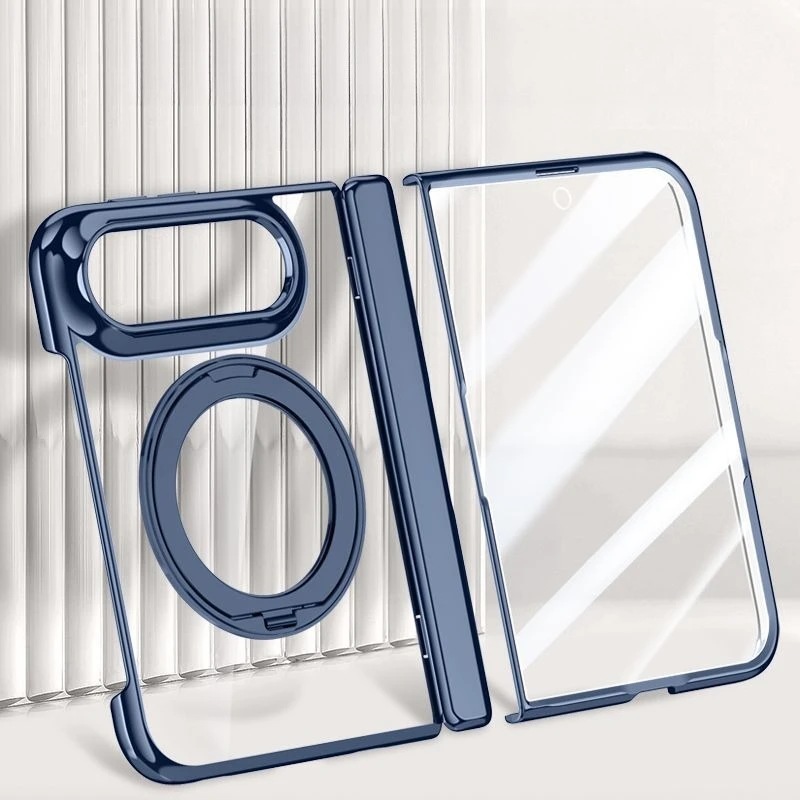 For iPhone Duo Case Clear Advanced High Quality Magnetic Rotate Bracket Phone Protective Shockproof Cover For iPhone Duo Shell