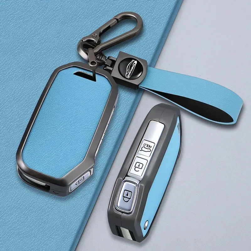 Alloy Car Remote Key Case Fob Cover for Kia Telluride Telluride SX 2021 Sportage R 2022 K5 GT Line 2021 Seltos 2020 Accessories