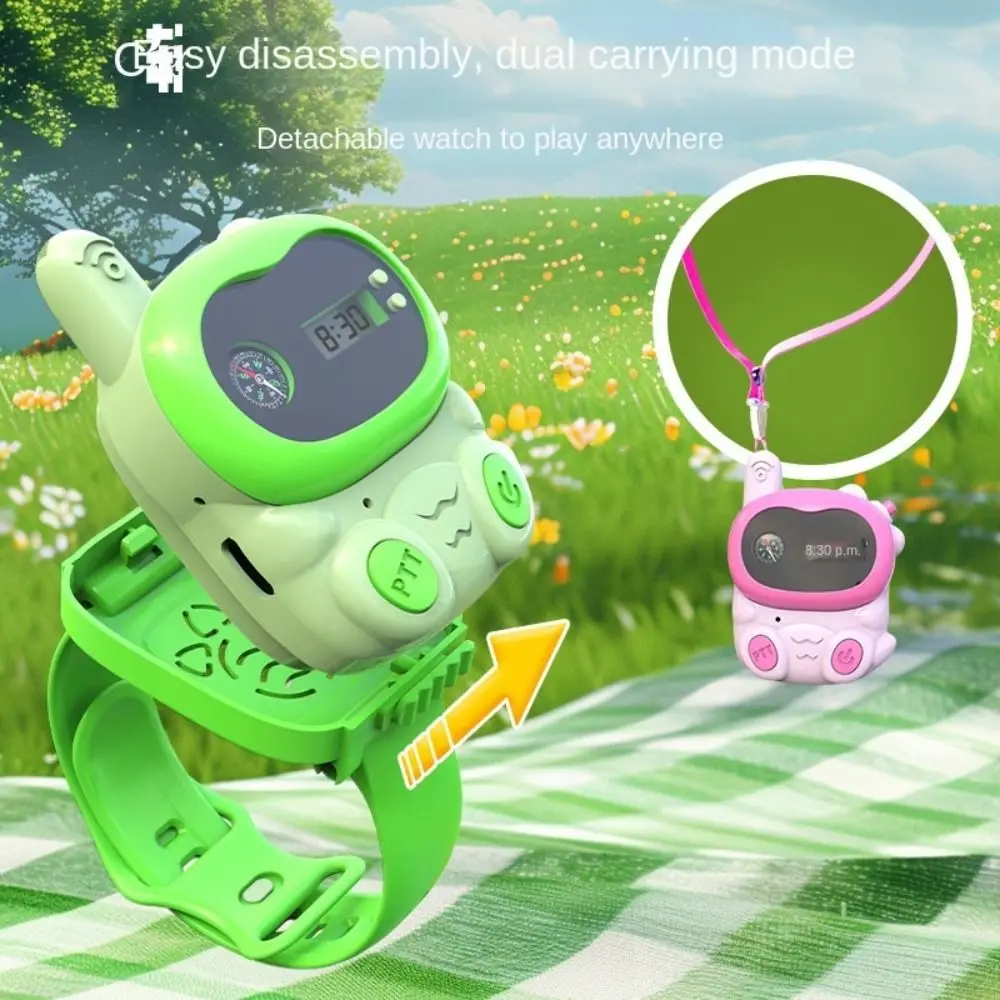 Radio Interphone Kids Mini Walkie-Talkie Cartoon Geen straling Kinderwalkie-Talkie met klok en kompas Transceiver