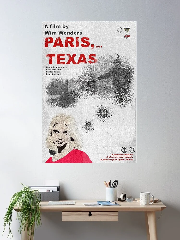 

8Style Choose Paris Texas Movie, Art Print Silk Poster Home Wall Decor