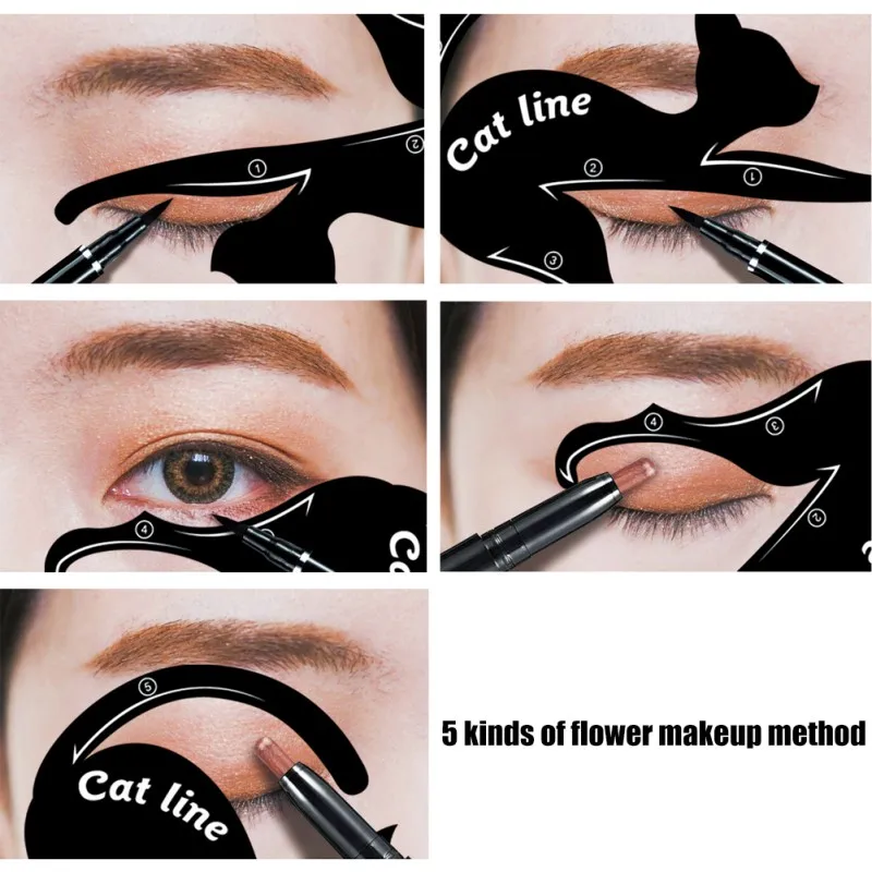 Professional Cat Eyeliner Eyeshadow Stencil Templates Maquiagem Makeup Tools Eye Line Guide Cosmetic Party Club Beauty Health