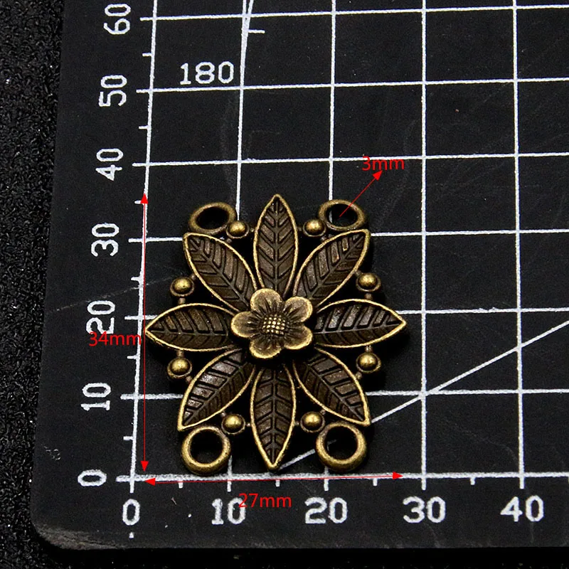 6pcs 28*35mm Two Color Flower Porous Connectors Hollow Zinc Alloy Jewelry DIY Necklace Bracelet Handmade Craft
