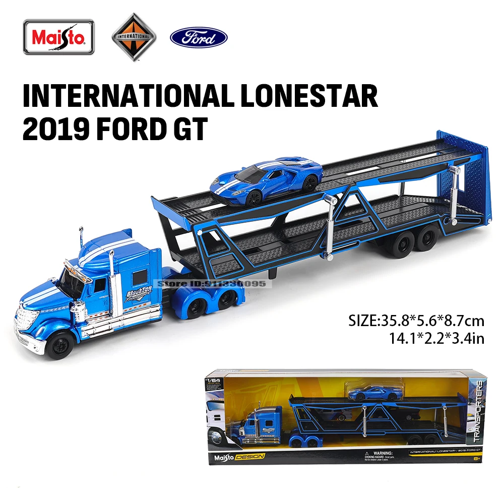 

Maisto 1:64 International/2019 FORD GT Transport Casting Manufacturing Trailer Model Simulation Model Alloy Car Collection
