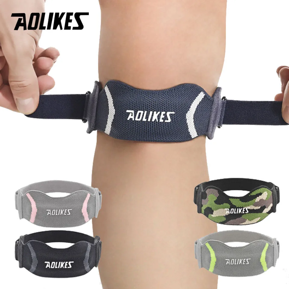 AOLIKES 1PC Pasek na kolano rzepki, regulowana orteza kolana Stabilizator ścięgna rzepki Opaska podtrzymująca łagodzenie bólu kolana, skoczni kolana