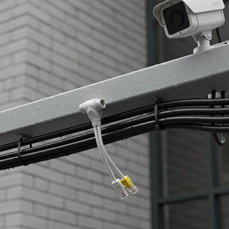 exquisiteTwo In One POE Splitter Networks Cable Connector 3 Ways RJ45 Head CCTV POE Adapter Cable For IP Camera System