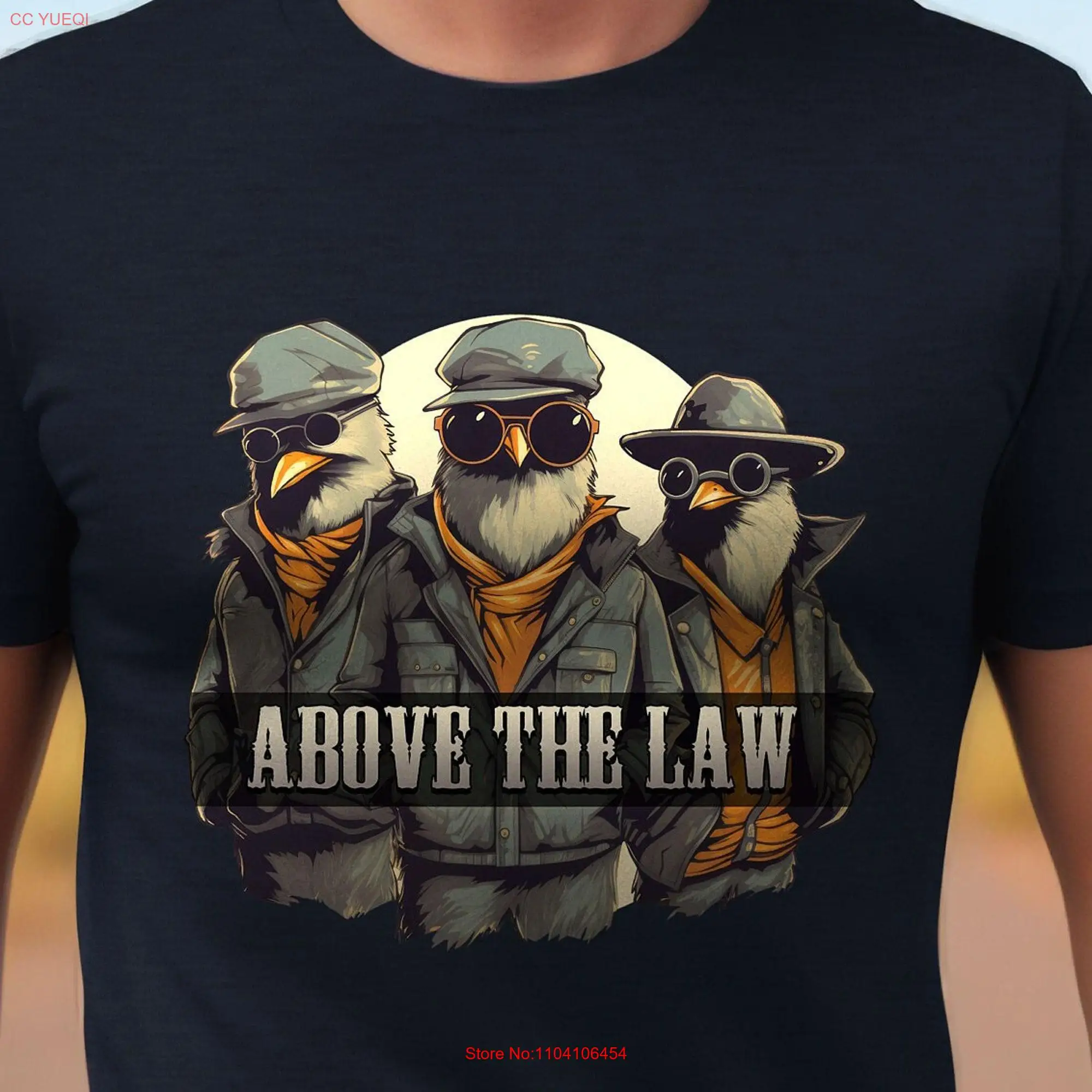 Above The Law T Shirt Funny Bird Animal Lover Ironic for Him Wacky Silly Cool Birds long or short sleeves