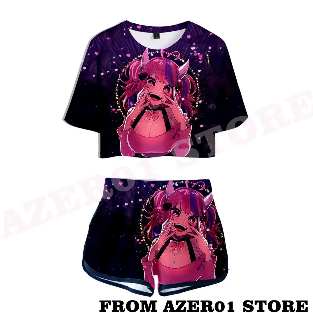 VTuber Ironmouse Merch HOLOLIVE 3D T-shirt Summer Sets Sexy Short Tops+shorts Elastic Waist Suit Vitality Kawaii Two Piece Sets