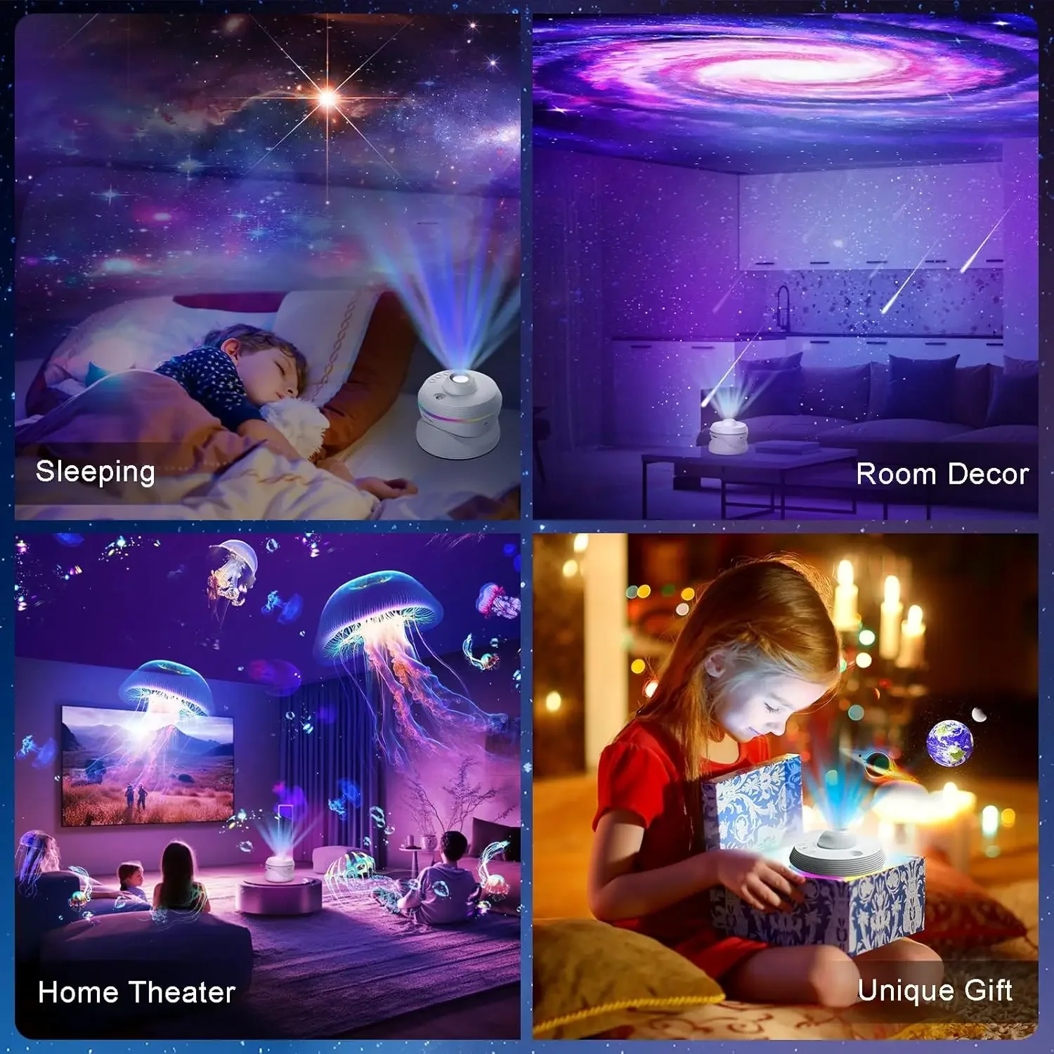 LED Night Light Galaxy Star Projector 4K HD 13 IN 1 Planetarium Projector 360° Rotation For Bedroom Decor Children Gift