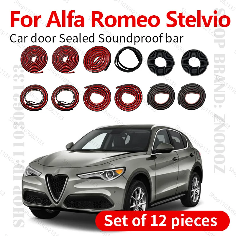 

Для Alfa Romeo Stelvio 949 уплотнительная лента для двери автомобиля, резиновая двухслойная уплотнительная лента, звукоизоляционная пылезащитная уплотнительная лента, набор из 12 предметов