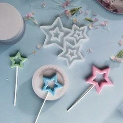 3 Cavities Star Shape Resin Epoxy Mold DIY Handmade Chocolate Silicone Mould Kitchen Cake Decorating Tools Bakeware