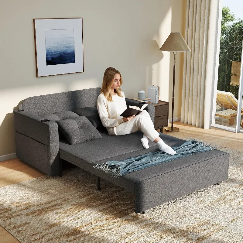 Dual-purpose new single multi-functional pull-out living room sofa balcony small apartment retractable bed