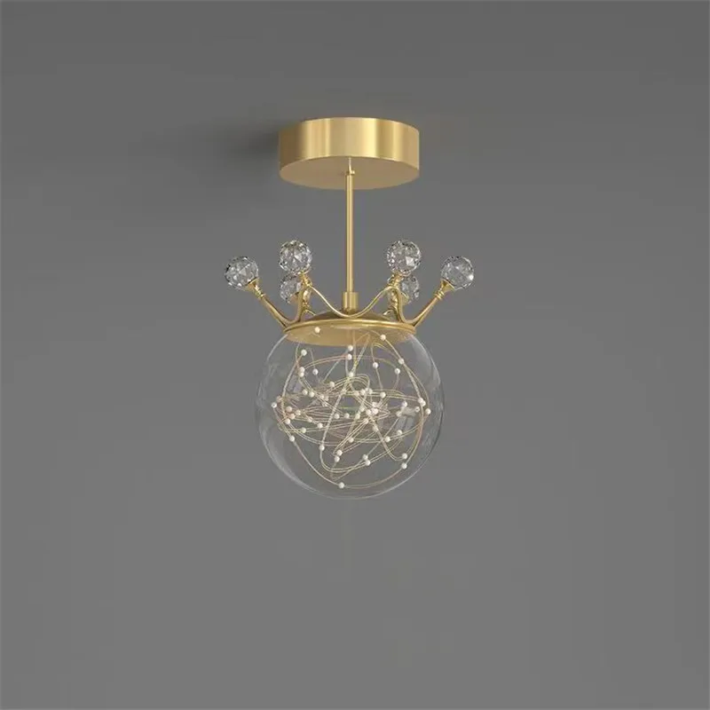 

LED Crown Ceiling Lamp Modern Black Golden Starry for Walkway Porch Corridor Aisle Entrance Hallway Balcony Lamparas Home Decora