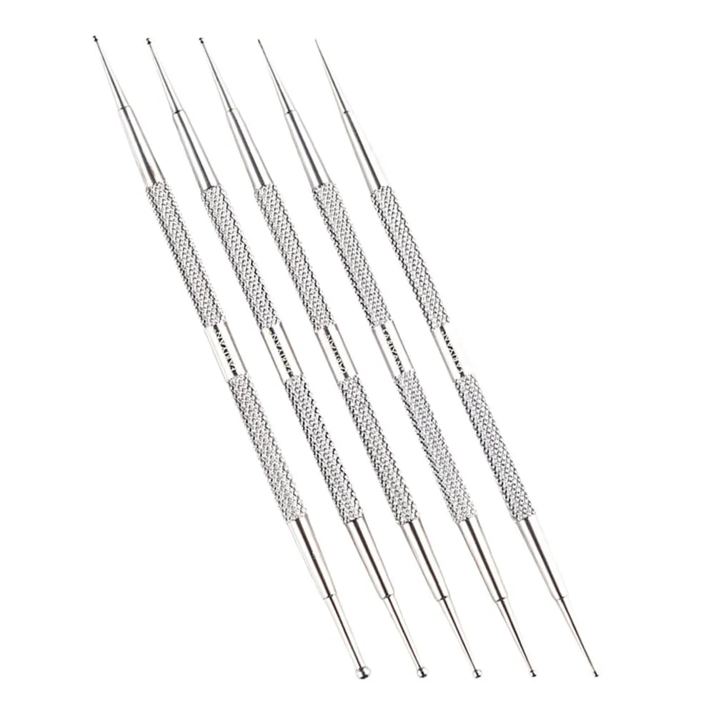 

5Pcs Nail Art Tools Stainless Steel Manicure Pen Durable and Convenient for Carving Nail Pen Manicure Accessory