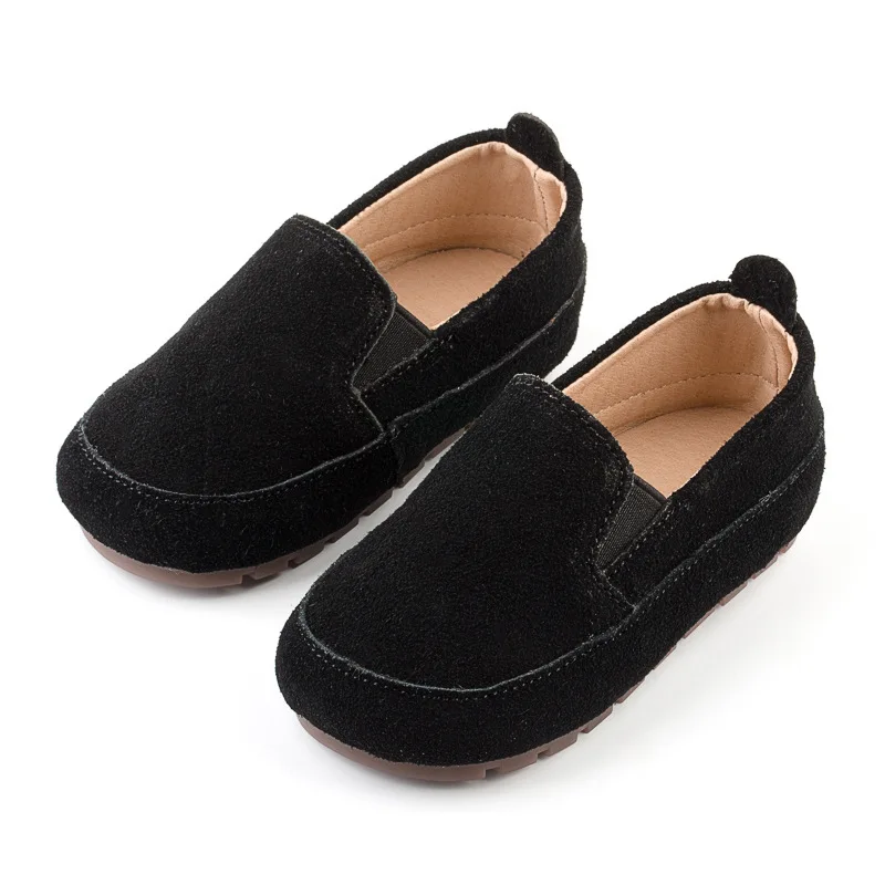 Round-toe British New Children\'s Moccasin Shoes & Autumn Baby Boys Soft Kids Fashion 2022 Simple Girls Casual Leather Shoes Flat