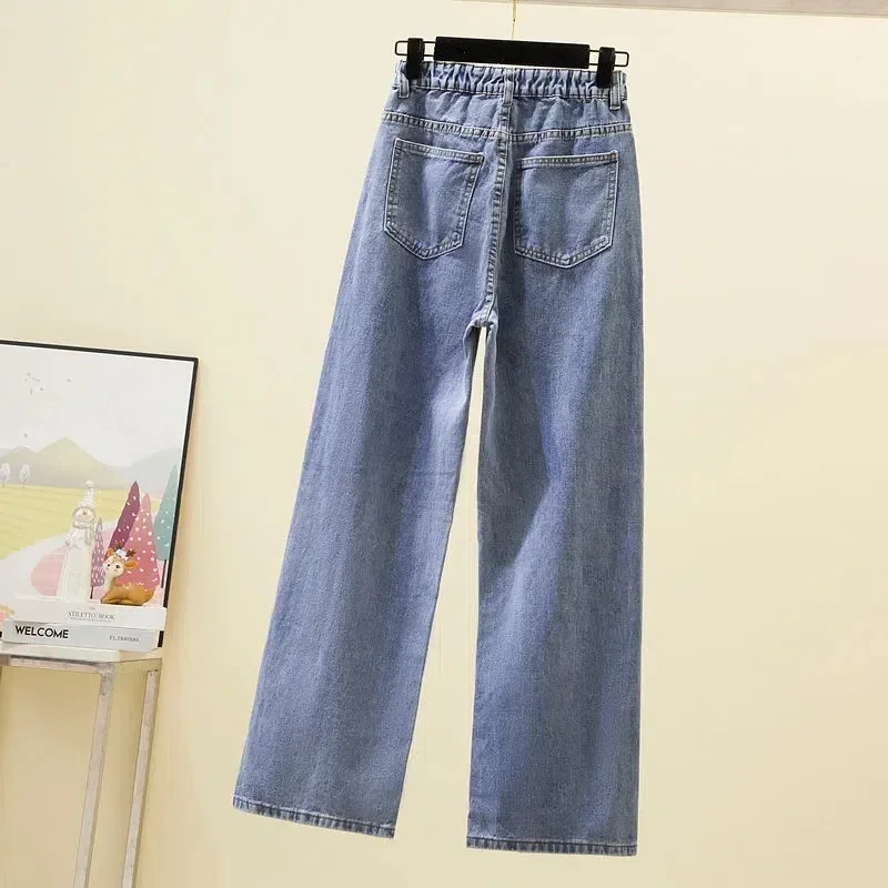 

Baggy Wide Leg Denim Pants Women Casual Big Size 4xl New Straight Jeans Fashion Korean High Waist Spring Fall Jeansy B303