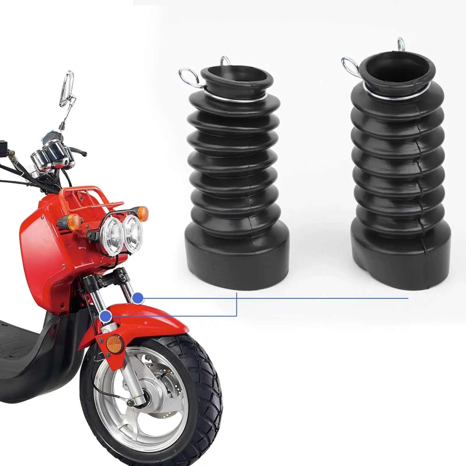 

Motorcycle Shock Absorber Dust Cover in Rubber Material Suitable for Shock Absorbers with a Diameter of 30-33mm/11.8"-13"