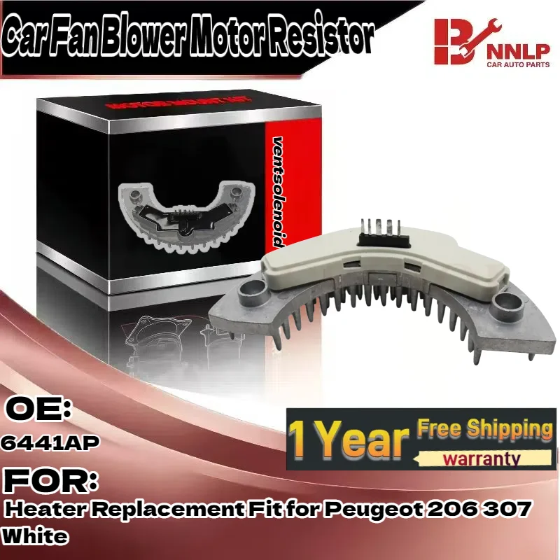 

Резистор двигателя вентилятора автомобиля, замена нагревателя, подходит для Peugeot 206 307, белый 6441AP