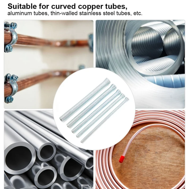 E9 5Pcs Bender Spring Elastic Curved Soft Tube Set Spring Steel Bending Pipe Accessories Spring Copper Pipe Bender 6-16mm Bender