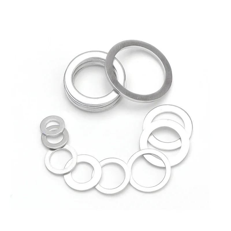 Aluminium-Unterlegscheiben, Flachdichtungsringe, Dichtungsringe, einfache Distanzscheiben, Befestigungselemente M5 M6 M8 M10 M12 M14 M16 M18 M20 M22 M24 M26 20/100 Stück – Detail 2