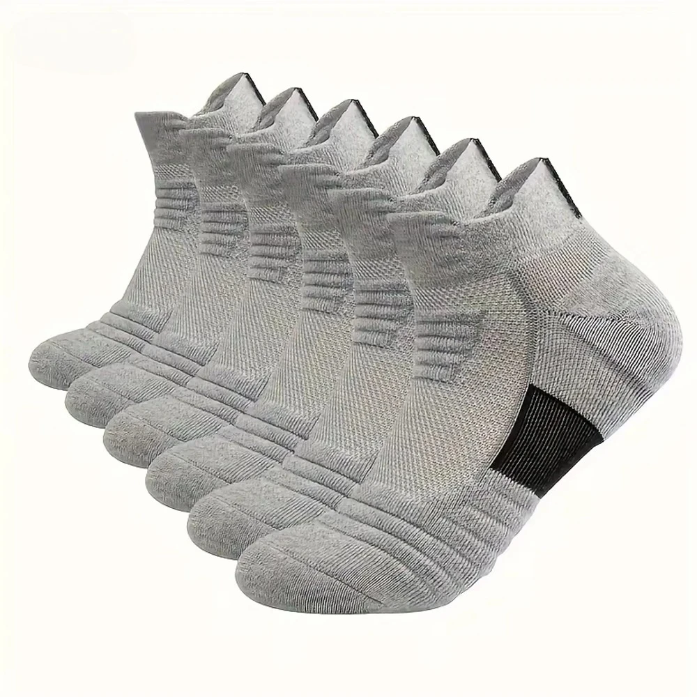 

6/3/1 пара новых мужских спортивных беговых фитнес-полетных коротких носков-трубочек, женские баскетбольные носки с полотенцем, однотонные черные носки