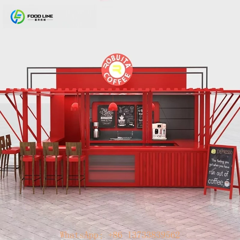 Customized Coffee Kiosk Container Store Modern Prefabricated House Outdoor Small House Container House