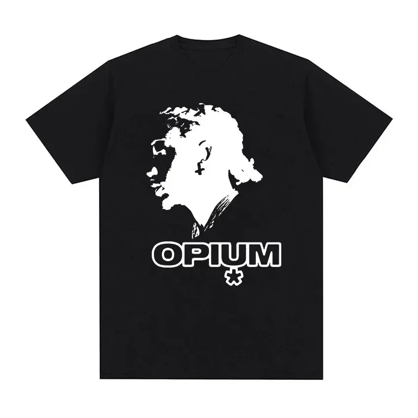 Rapper Opium Graphic T Shirt Men's Hip Hop Vintage Style T-shirts Gothic Trend Oversized T-Shirt Unisex Streetwear