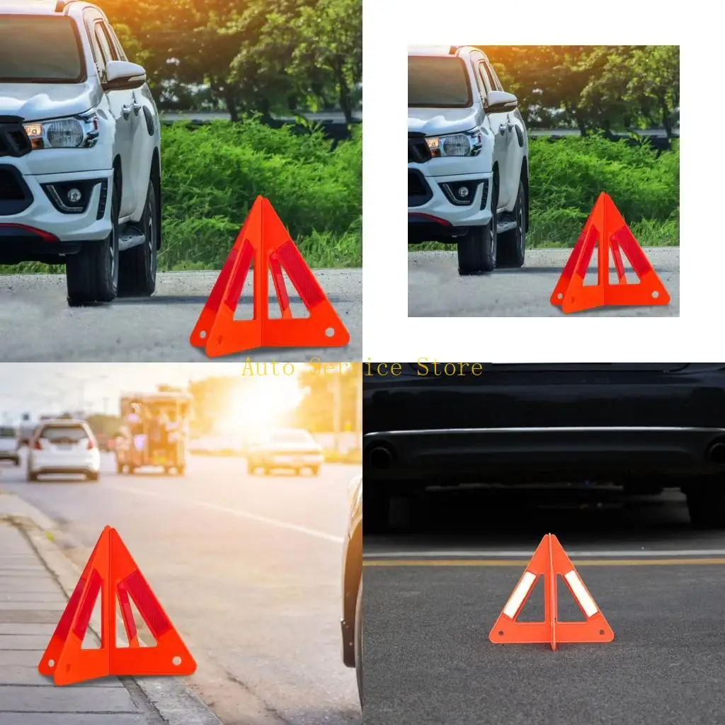 462A Plastic Safety Sign Warning Triangle For Vehicles With Quick Setup Foldable