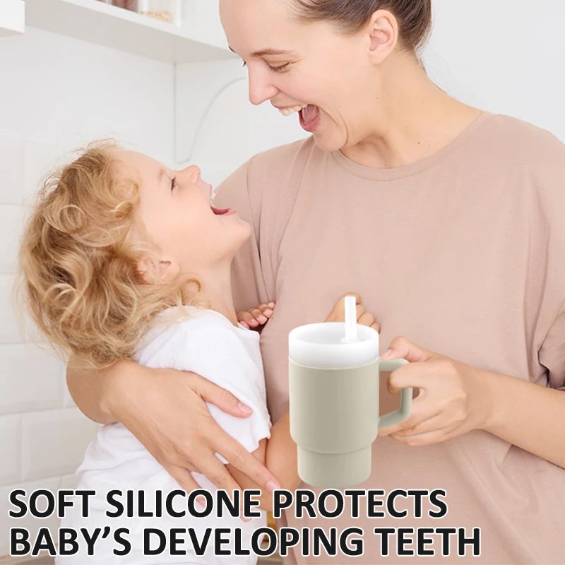 

1st Tumbler, Silicone Sippy Cup with Straw & Handle, Spill-Resistant Baby Cup for On-the-Go, BPA-Free Transition Bottle