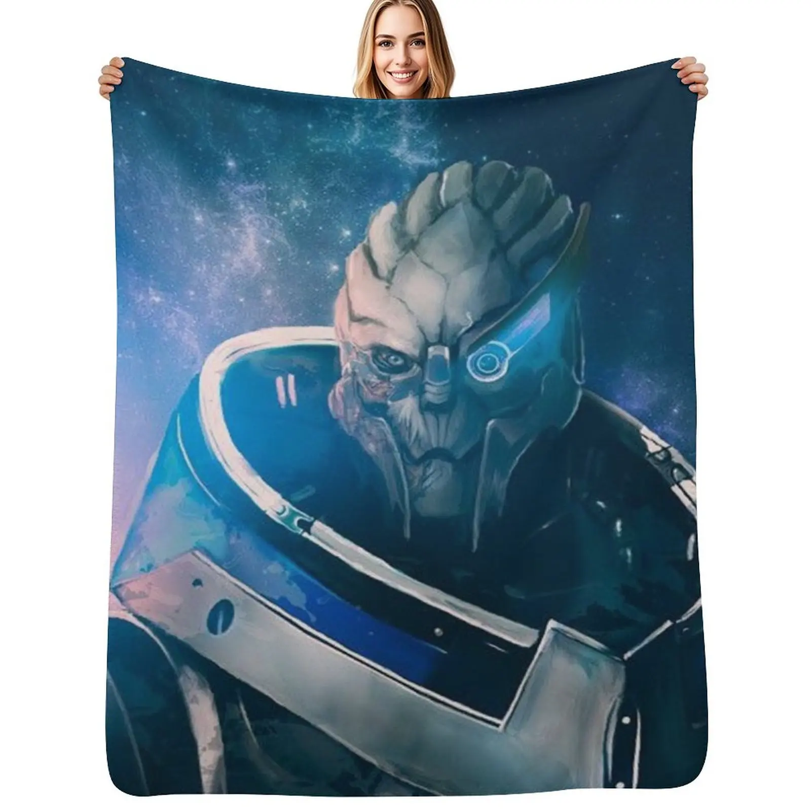 

Garrus Vakarian Throw Blanket Cozy Sofa Blanket for TV Watching Napping