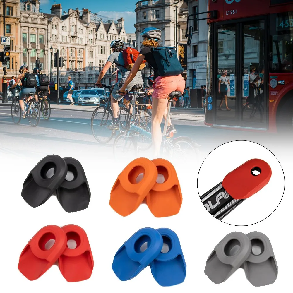 

2xBicycle Silicon Crank Case Cover Cap Crankset Mountain Road Bike Protect Crank Crank From Scratches