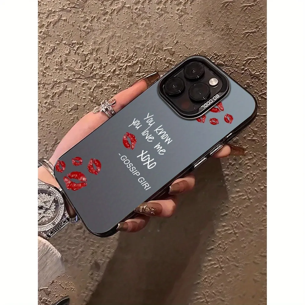 Custodia per telefono creativa con stampa labbra inglese adatta per iPhone 17 16 15 14 13 12 11 Pro/Max/Plus cover posteriore antigoccia e antiurto