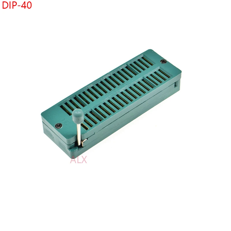 

2PCS GREEN Gold DIP40 Universal ZIF ZIP IC SOCKET 40P DIP CHIP TEST Adaptor 40 PIN dip-40 40PIN 2.54MM PITCH 240-6182 CONNECTOR